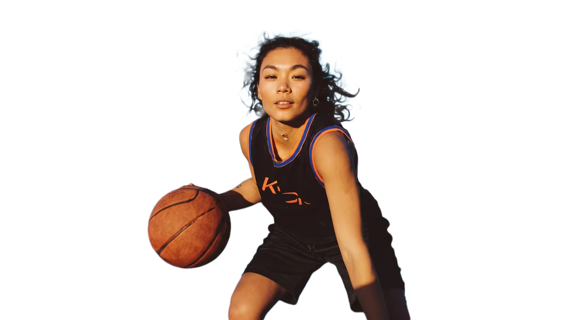 Basketball player driving with the ball