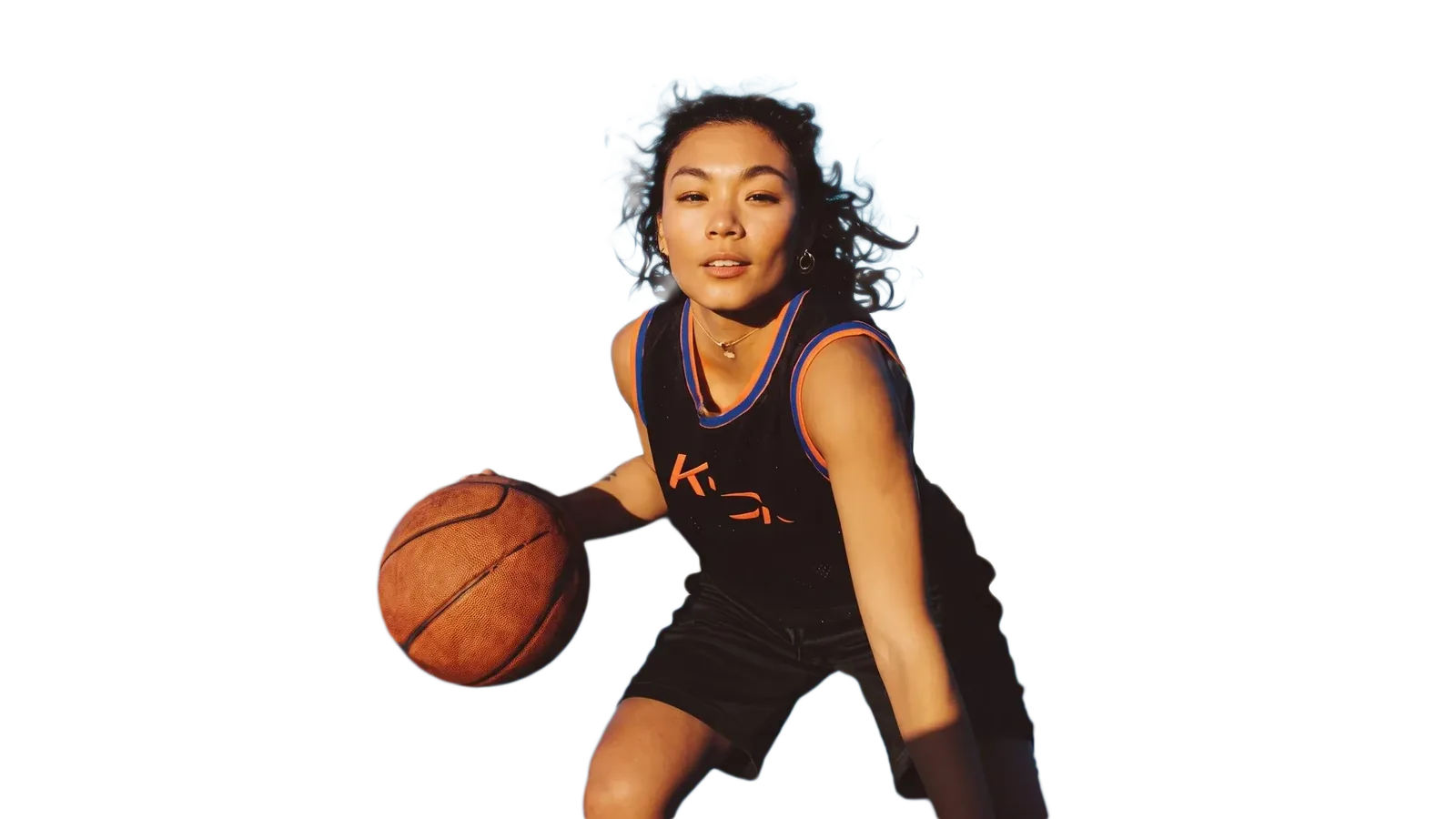 Basketball player driving with the ball